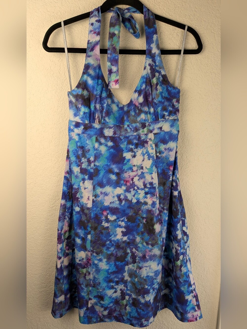 Athleta Protea Pack Everywhere Dress Size 4 Caspian Blue Zip Pockets Halter